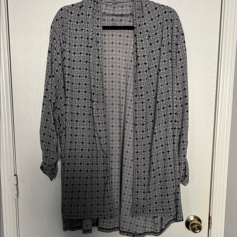 Lane Bryant Monochrome Geometric Cardigan